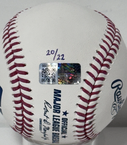 Ben Rice Signed Official Baseball Yankees MLB Debut 1st Hit Auto /22 Steiner COA