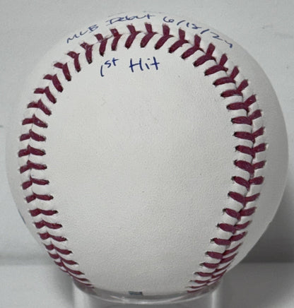 Ben Rice Signed Official Baseball Yankees MLB Debut 1st Hit Auto /22 Steiner COA