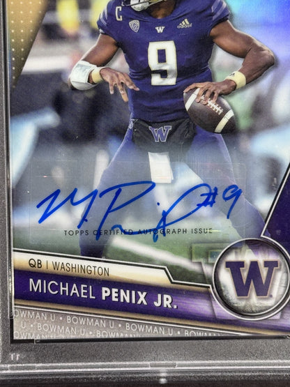 2023 Bowman Chrome Michael Penix Jr Ref Auto LE /499 PSA 10 GEM MT Auto 10 Pop 4