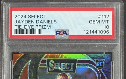 2024 Select Jayden Daniels Tie Dye Prizm LE/25 PSA 10 Gem MT Wash Commanders RC