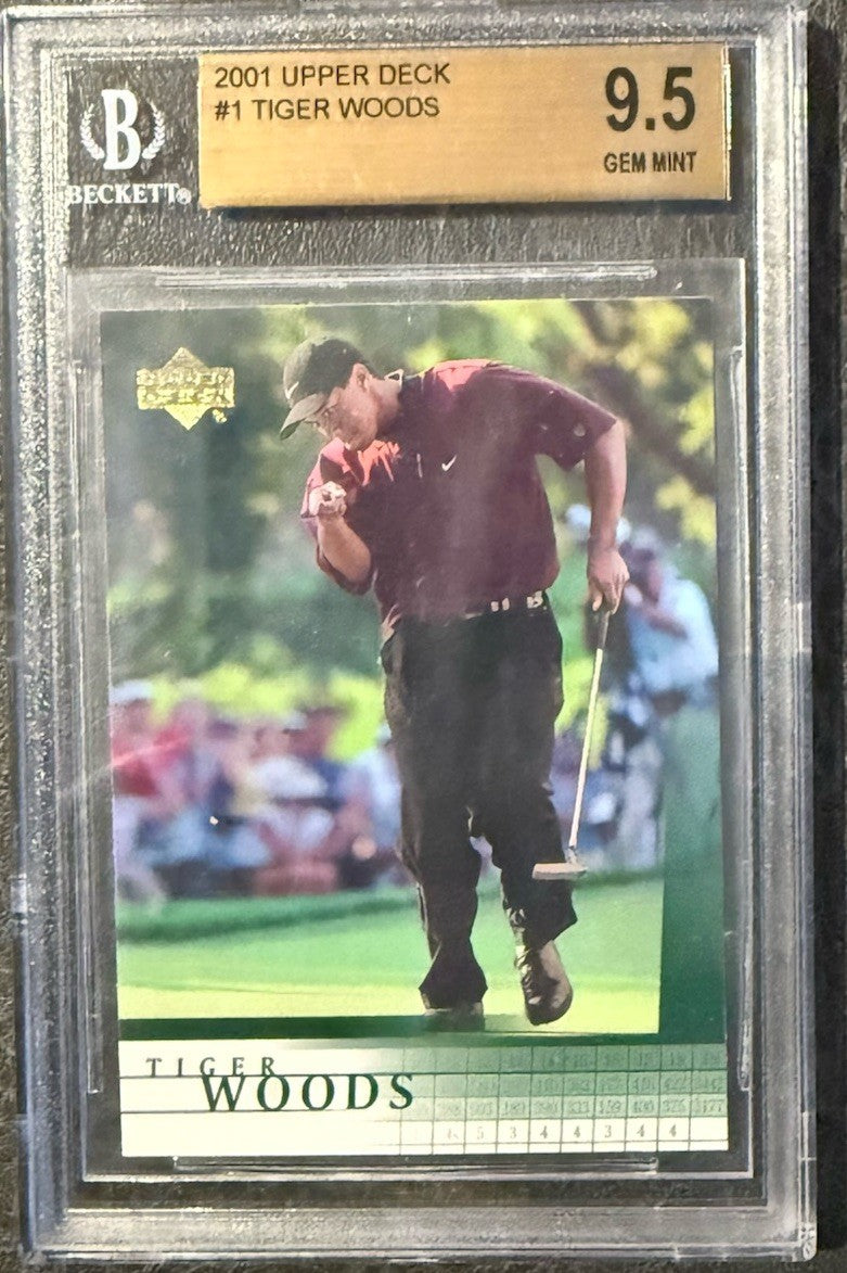 2001 Upper Deck Tiger Woods Rookie BGS 9.5 GEM  MINT W/ 10 Centering Rc