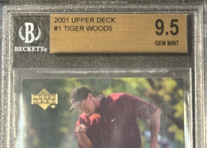 2001 Upper Deck Tiger Woods Rookie BGS 9.5 GEM  MINT W/ 10 Centering Rc