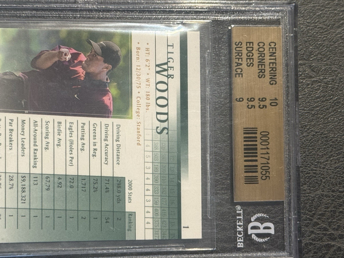 2001 Upper Deck Tiger Woods Rookie BGS 9.5 GEM  MINT W/ 10 Centering Rc