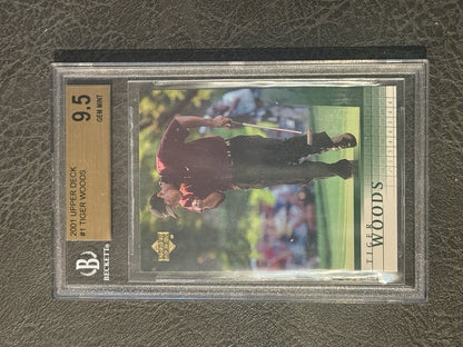 2001 Upper Deck Tiger Woods Rookie BGS 9.5 GEM  MINT W/ 10 Centering Rc