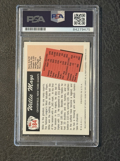 Willie Mays Signed 1996 Topps CERTIFIED Issue 1955 Bowman On Card Auto PSA Coa