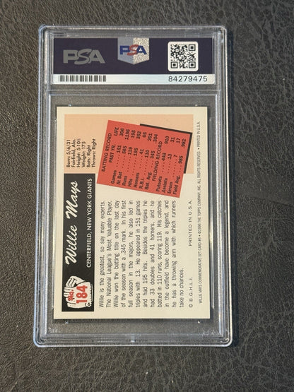 Willie Mays Signed 1996 Topps CERTIFIED Issue 1955 Bowman On Card Auto PSA Coa