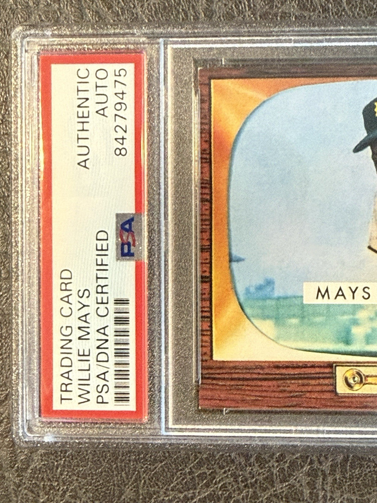 Willie Mays Signed 1996 Topps CERTIFIED Issue 1955 Bowman On Card Auto PSA Coa