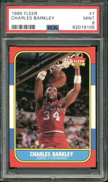 1986 FLEER #7 CHARLES BARKLEY PSA 9