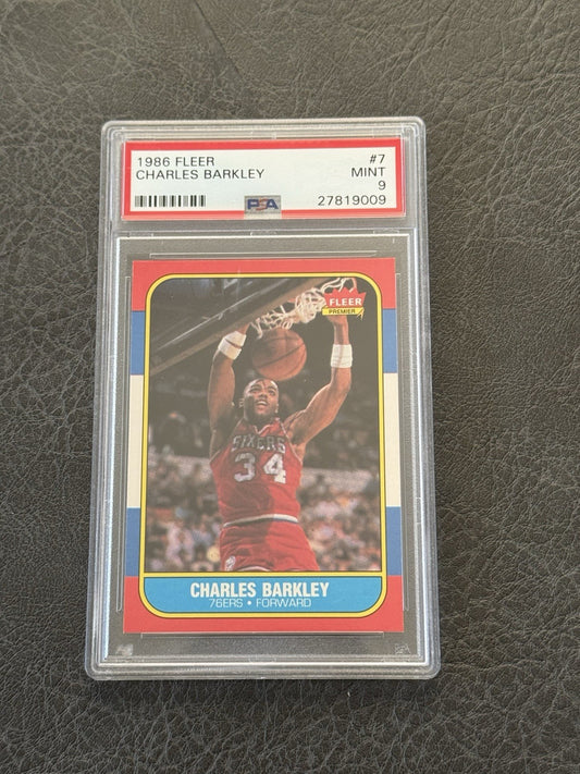 1986 FLEER #7 CHARLES BARKLEY PSA 9