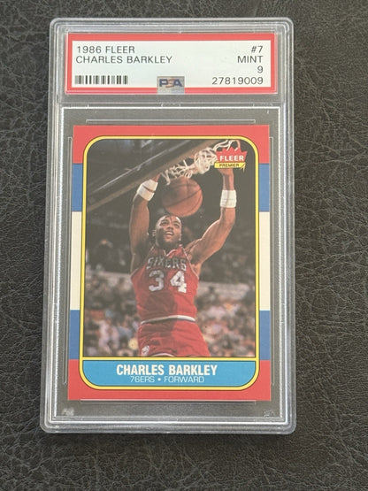 1986 FLEER #7 CHARLES BARKLEY PSA 9