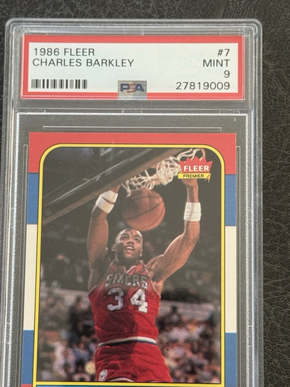 1986 FLEER #7 CHARLES BARKLEY PSA 9