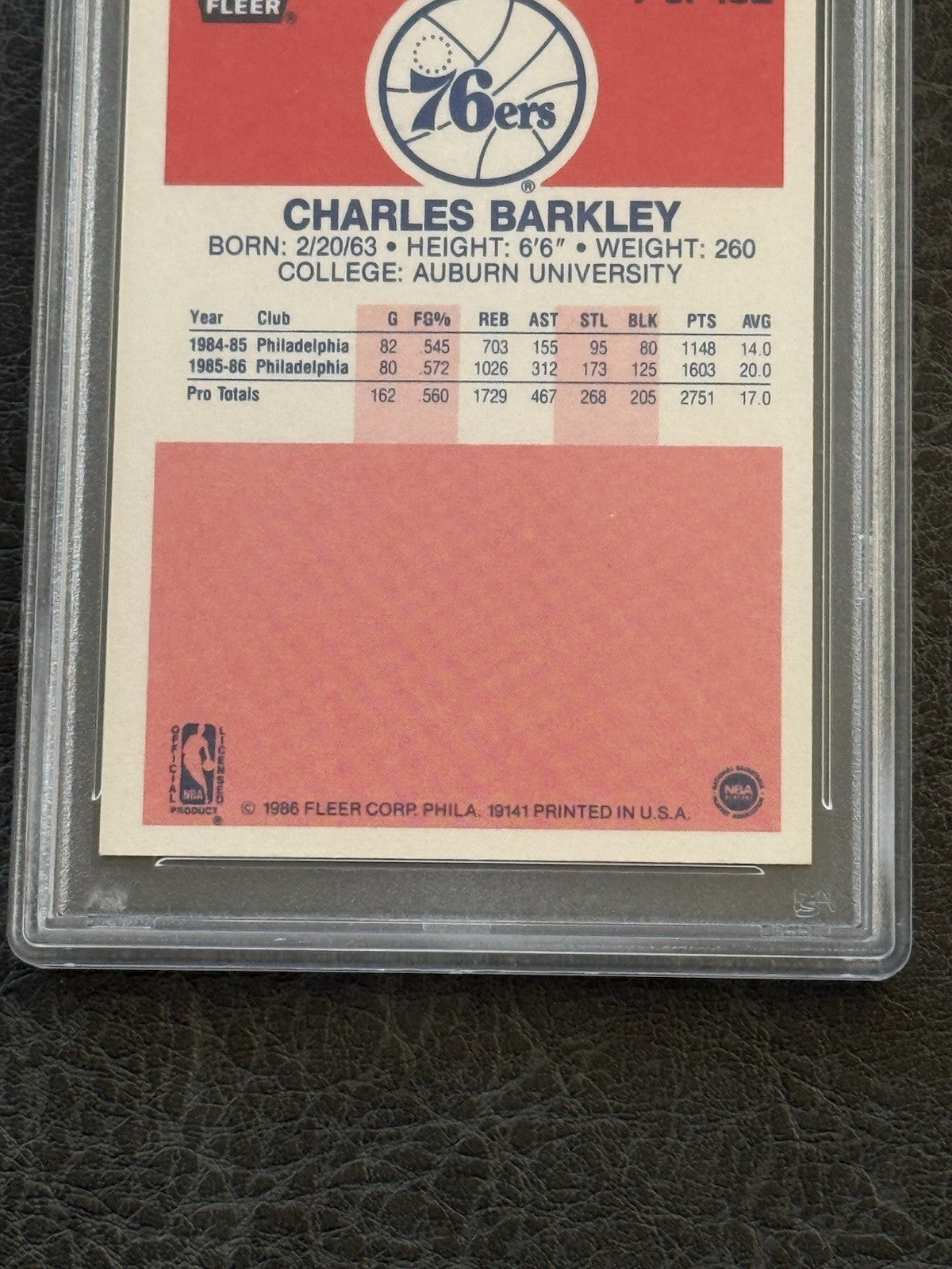 1986 FLEER #7 CHARLES BARKLEY PSA 9