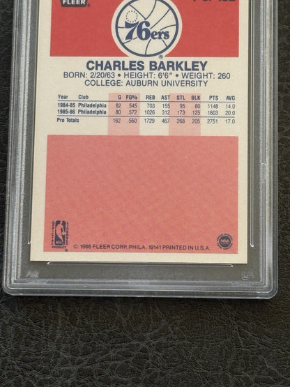 1986 FLEER #7 CHARLES BARKLEY PSA 9