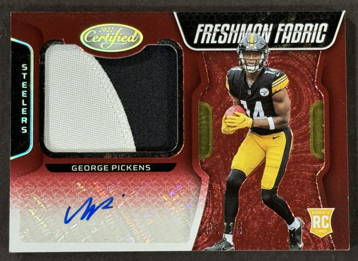2022 Panini Certified George Pickens Freshman Fabric Rookie Auto /15 Rpa Cowboys
