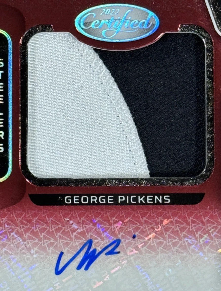 2022 Panini Certified George Pickens Freshman Fabric Rookie Auto /15 Rpa Cowboys