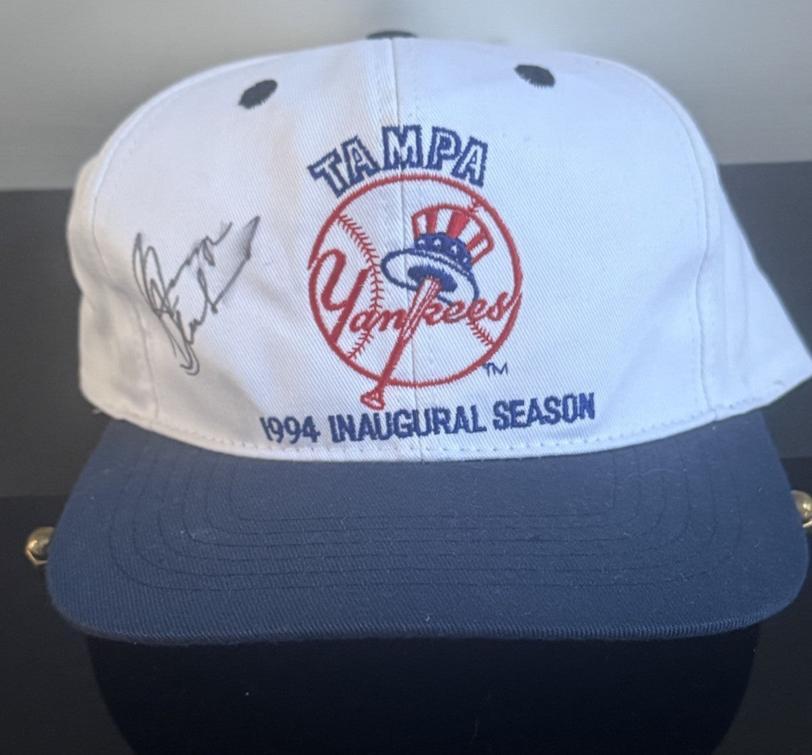 George Steinbrenner Signed 1994 Inaugural Season Tampa Yankees Hat Auto Jsa Case
