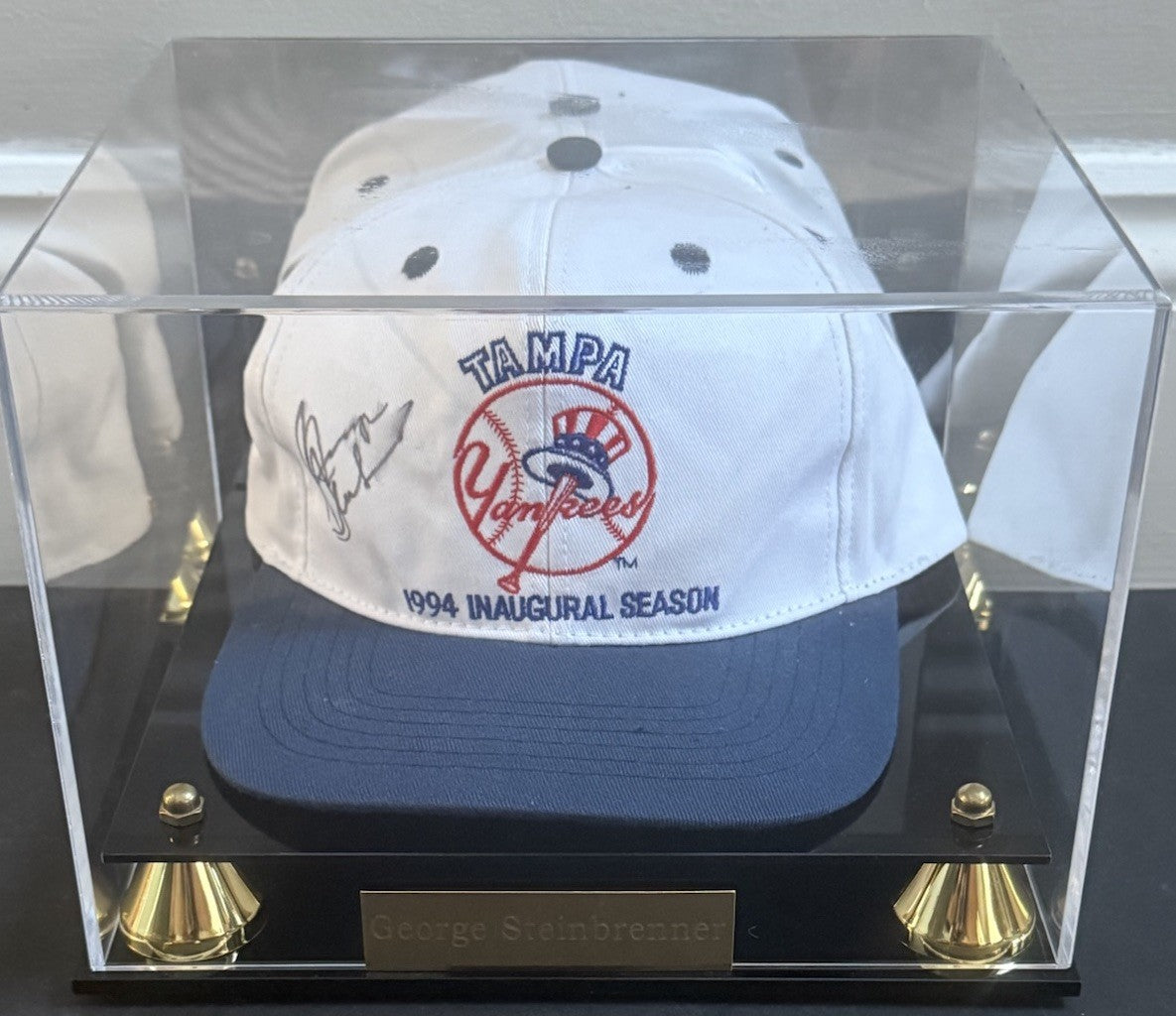 George Steinbrenner Signed 1994 Inaugural Season Tampa Yankees Hat Auto Jsa Case