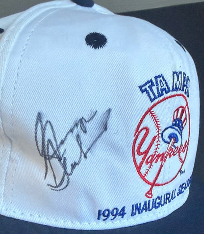 George Steinbrenner Signed 1994 Inaugural Season Tampa Yankees Hat Auto Jsa Case