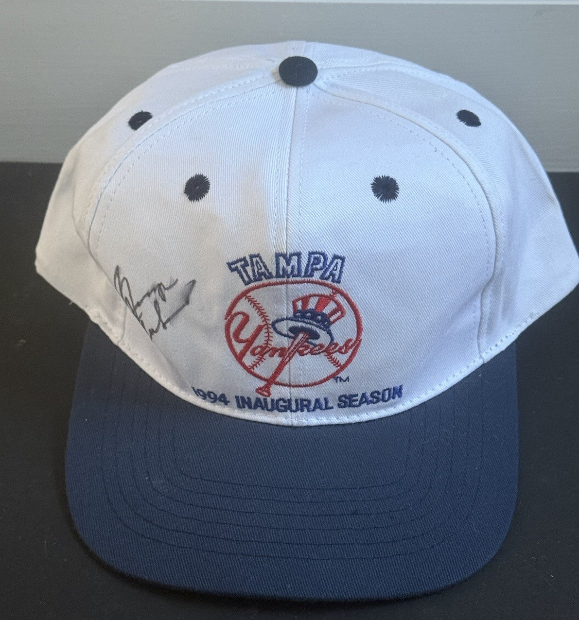 George Steinbrenner Signed 1994 Inaugural Season Tampa Yankees Hat Auto Jsa Case