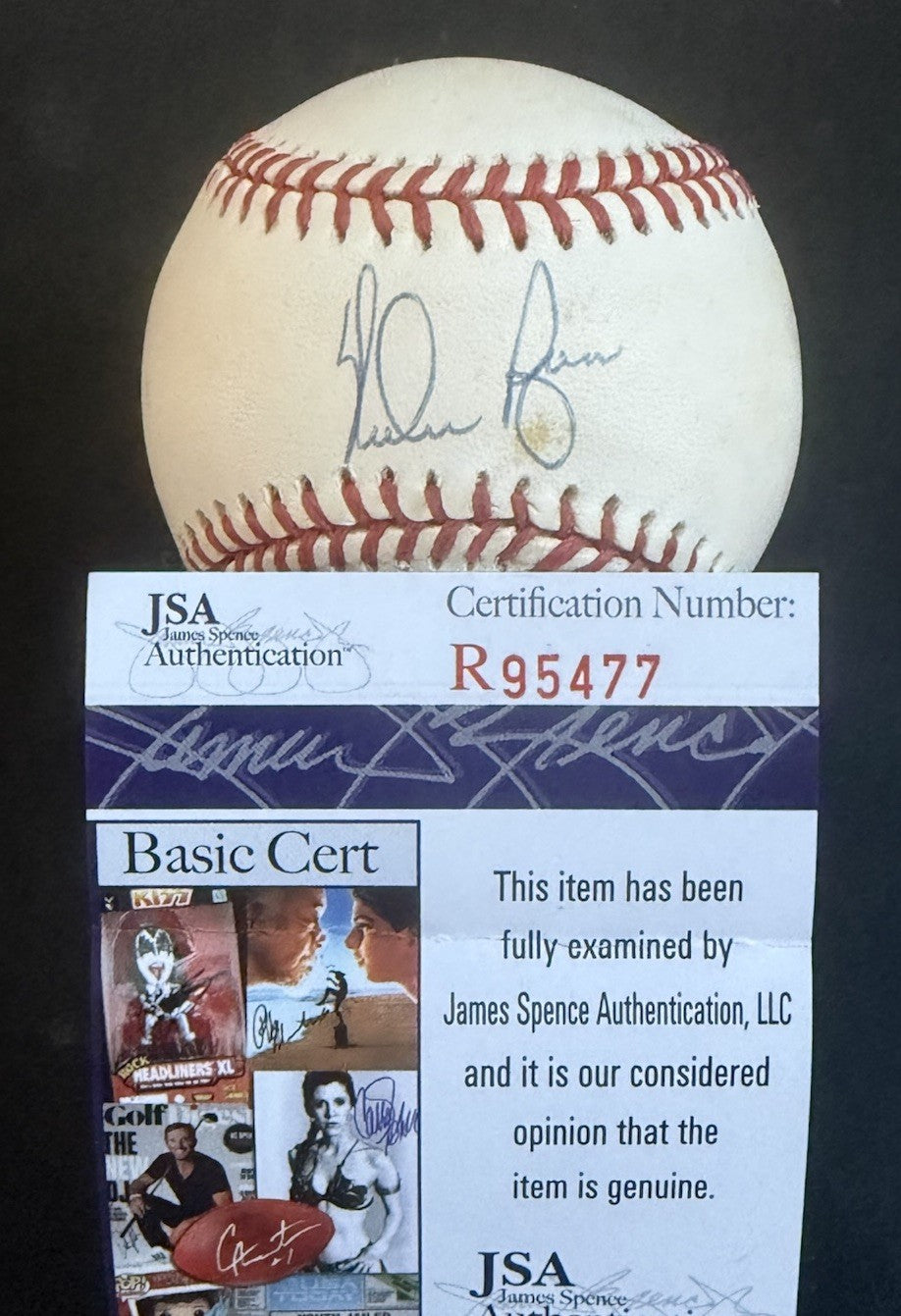 Nolan Ryan Signed Official American League Baseball Auto JSA Coa Rangers Mets