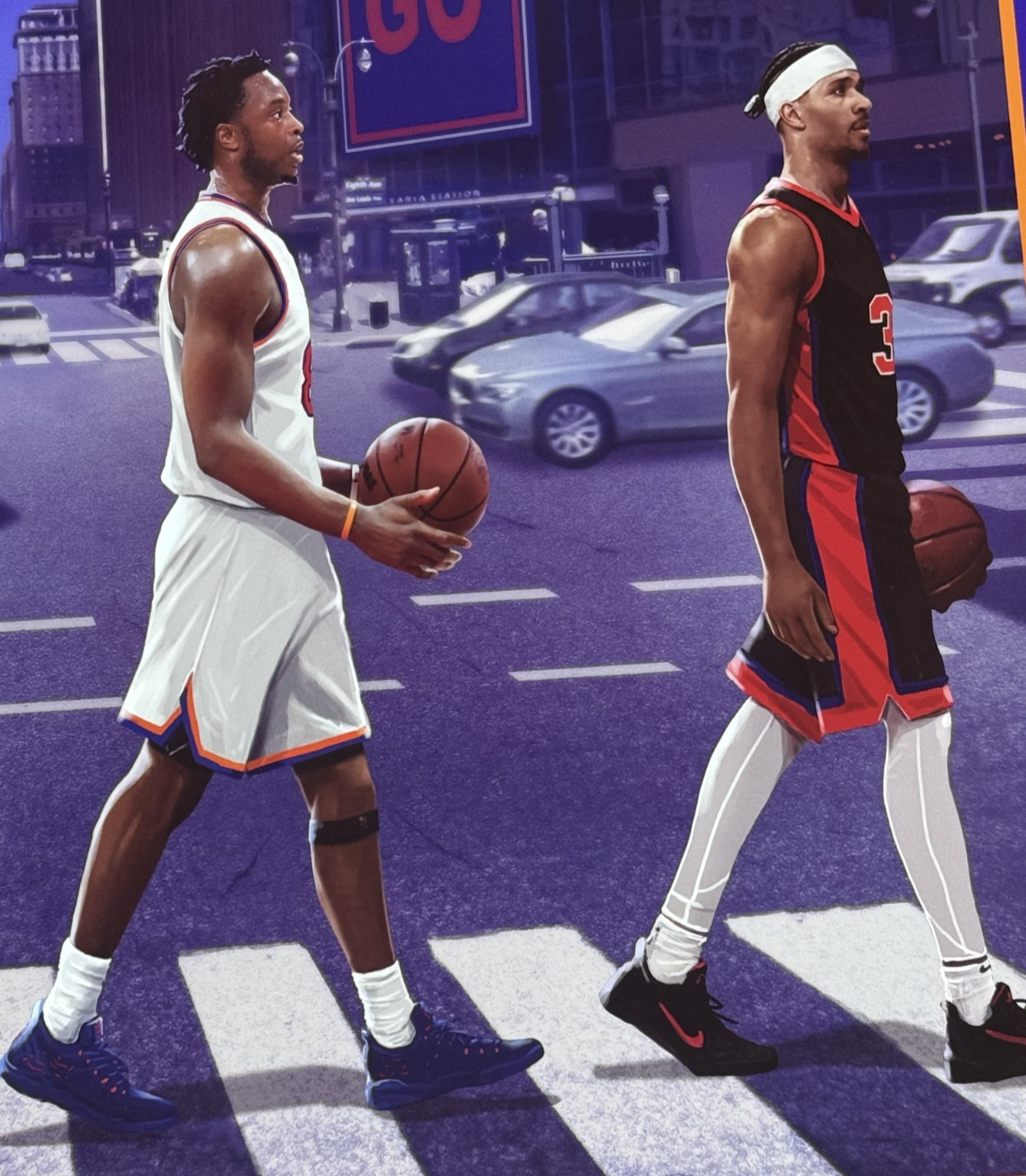 New York Knicks 34th St MSG 16x20 Litho Brunson Kat OG Hart 2026 NBA Finals