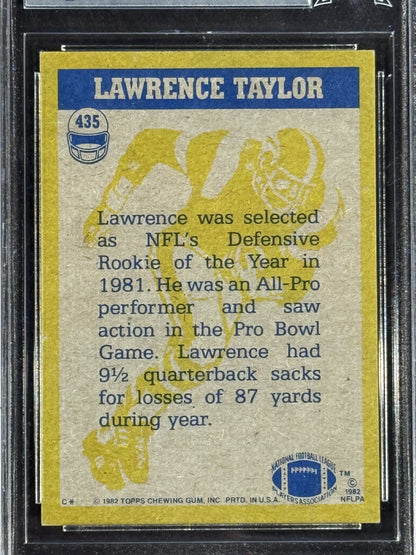 1982 Topps #435 Lawrence Taylor Signed Beckett Witnessed HOF 99 Auto Giants RC