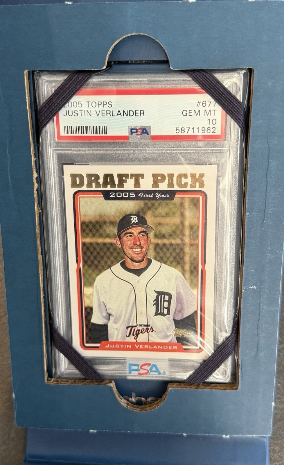 2005 Topps #677 Justin Verlander RC Rookie Gem Mint PSA 10