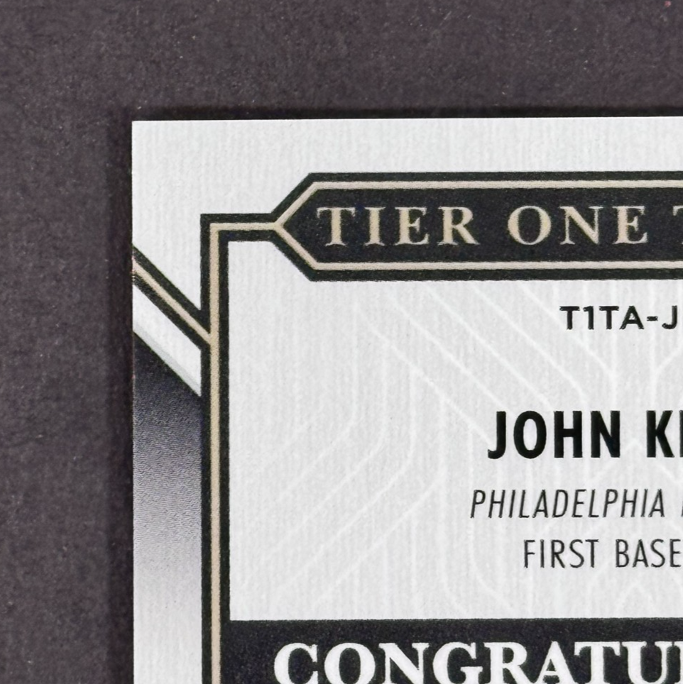2023 Topps Certified Tier One Talent John Kruk Auto /249 Philadelphia Phillies
