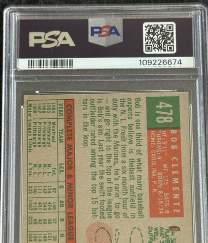 Roberto Clemente 1959 Topps #478 PSA 4 Much Nicer Razor Sharp Clean High End