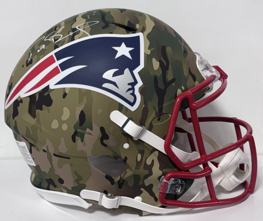 Tom Brady Signed Patriots Riddell Camo Auth FS Helmet Auto Fanatics COA W/Case
