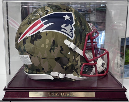 Tom Brady Signed Patriots Riddell Camo Auth FS Helmet Auto Fanatics COA W/Case