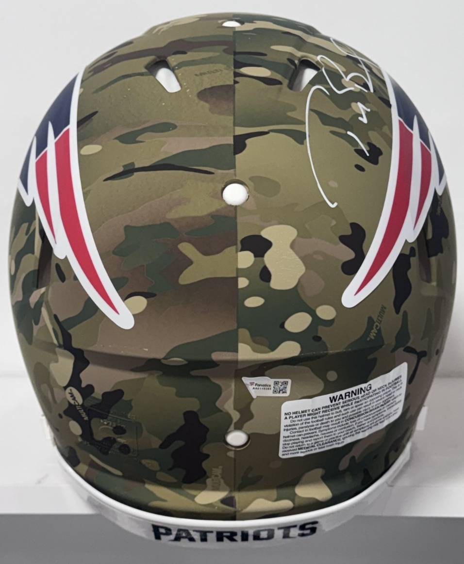 Tom Brady Signed Patriots Riddell Camo Auth FS Helmet Auto Fanatics COA W/Case