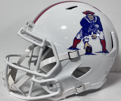 Tom Brady Signed Patriots Riddell Throwback Replica Helmet Auto Fanatics W/Case