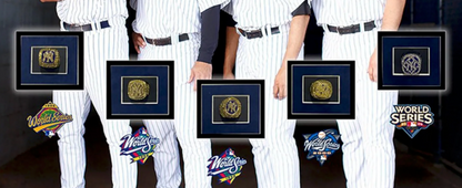 NY Yankees The Core Four Photo Framed WS Rings 3D Shadowbox 26x32 Jeter Rivera
