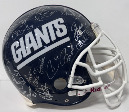 1986 NY Giants SB XXI Team Signed Riddell Helmet Auto JSA LOA W/Case LT Simms