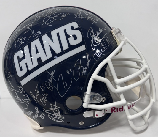 1986 NY Giants SB XXI Team Signed Riddell Helmet Auto JSA LOA W/Case LT Simms