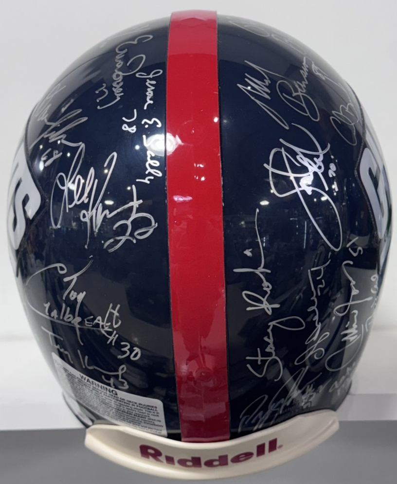 1986 NY Giants SB XXI Team Signed Riddell Helmet Auto JSA LOA W/Case LT Simms