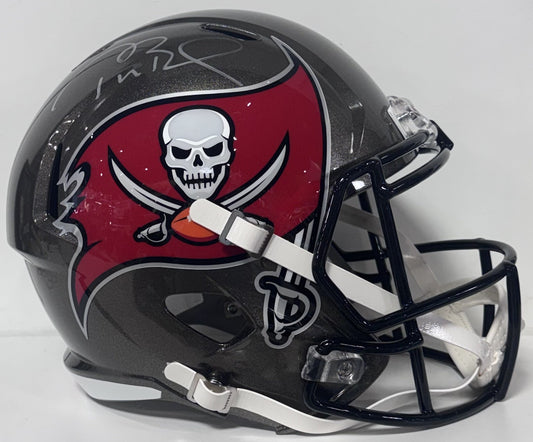 Tom Brady Signed TB Buccaneers Riddell Replica Helmet Auto Fanatics COA W/Case