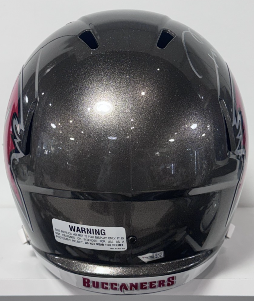 Tom Brady Signed TB Buccaneers Riddell Replica Helmet Auto Fanatics COA W/Case