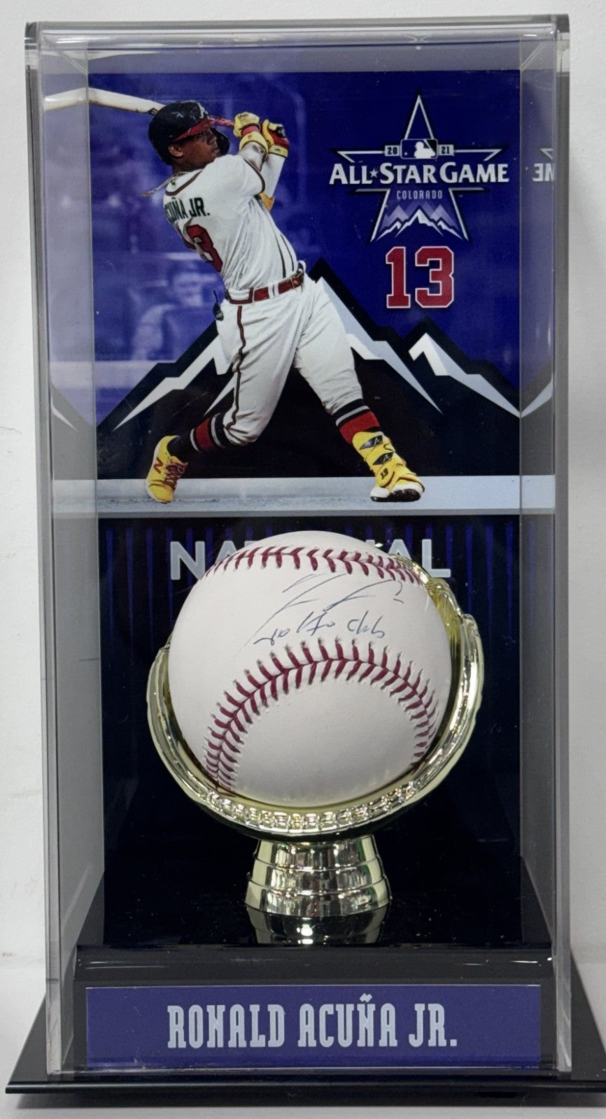 Ronald Acuna Jr Signed Official Baseball 40/70 Club Auto Fanatics W/Case Braves