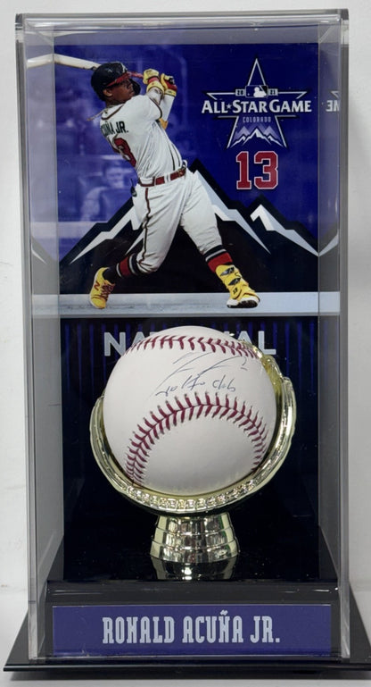 Ronald Acuna Jr Signed Official Baseball 40/70 Club Auto Fanatics W/Case Braves