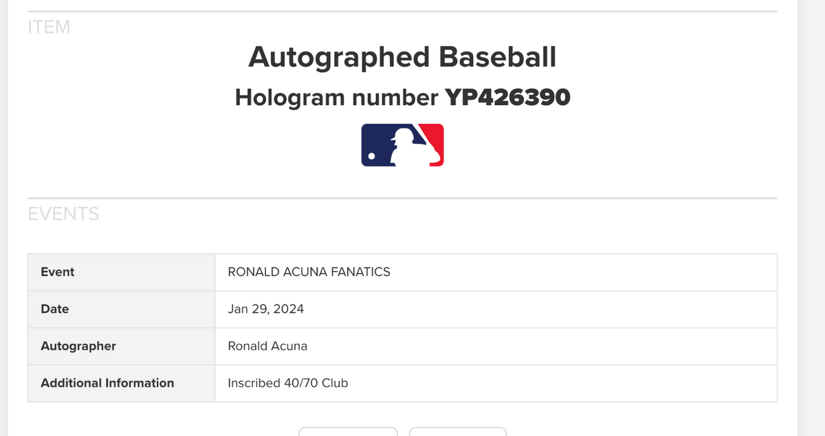 Ronald Acuna Jr Signed Official Baseball 40/70 Club Auto Fanatics W/Case Braves