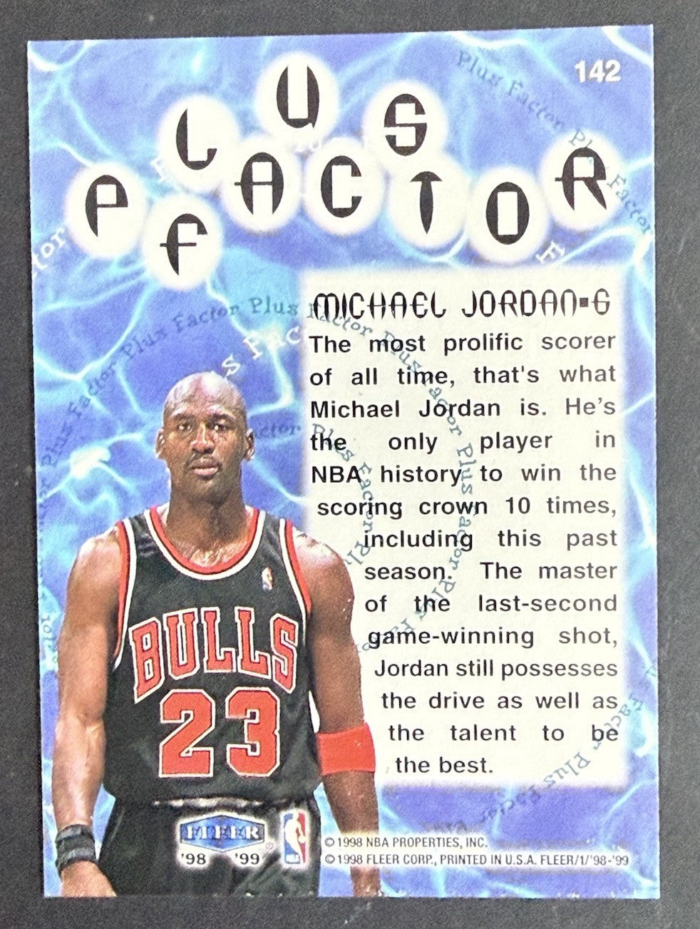 Michael Jordan 1998 Fleer Tradition Plus Factor #142 Bulls Mint Pack Fresh HOF