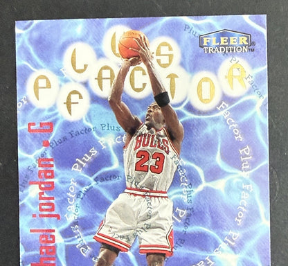 Michael Jordan 1998 Fleer Tradition Plus Factor #142 Bulls Mint Pack Fresh HOF