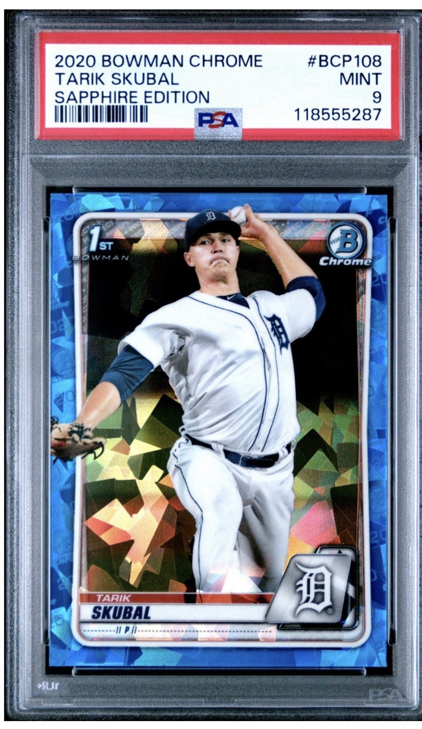 2020 Bowman Chrome Sapphire Tarik Skubal 1st Bowman BCP 108 Tigers Dodgers Psa 9