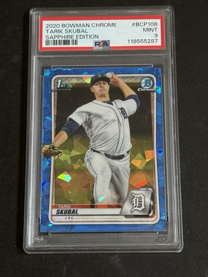 2020 Bowman Chrome Sapphire Tarik Skubal 1st Bowman BCP 108 Tigers Dodgers Psa 9