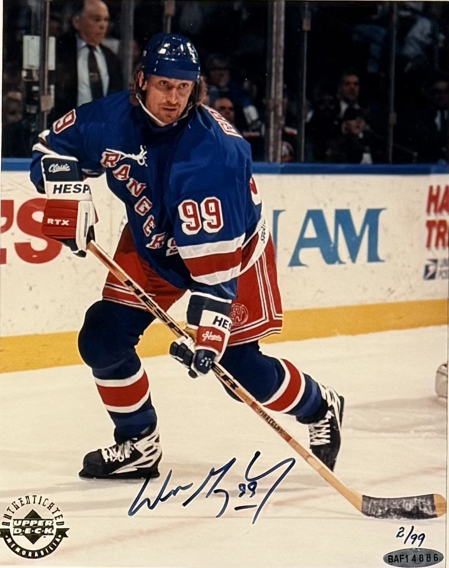 Wayne Gretzky Signed 8x10 Photo Framed LE 2/99 NY Rangers Auto HOF UDA COA