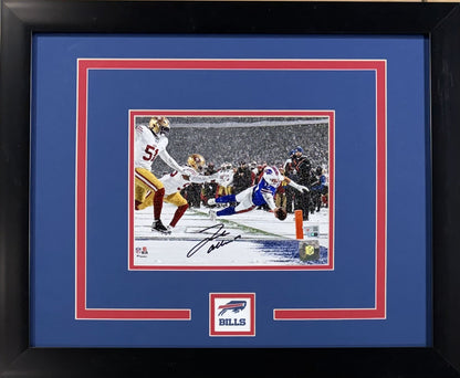 Josh Allen Signed 8x10 Framed Dive Photo Buffalo Bills Auto MVP Fanatics COA