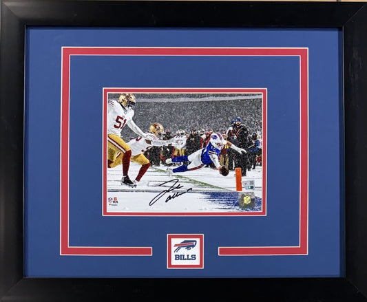 Josh Allen Signed 8x10 Framed Dive Photo Buffalo Bills Auto MVP Fanatics COA