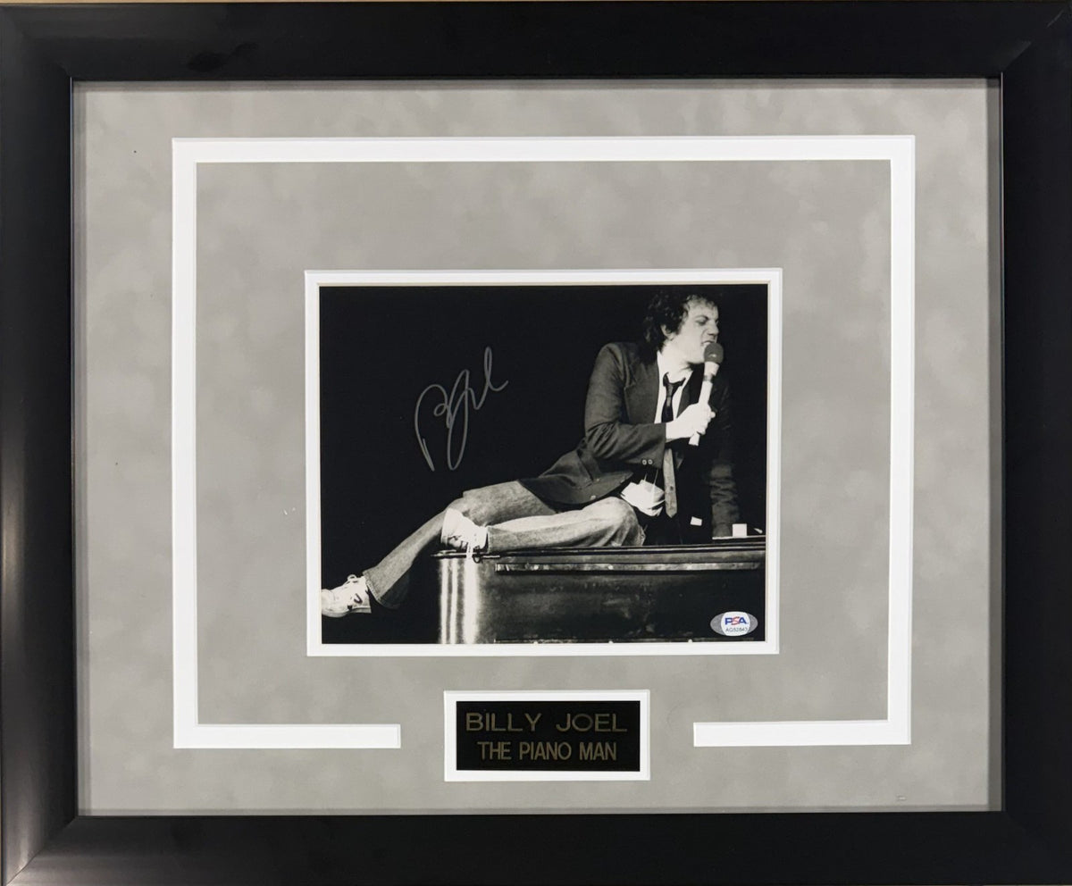 Billy Joel Signed 8x10 Photo Framed Auto The Piano Man Suede Matting PSA COA